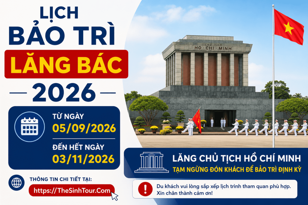 Lịch bảo trì Lăng Bác 2026